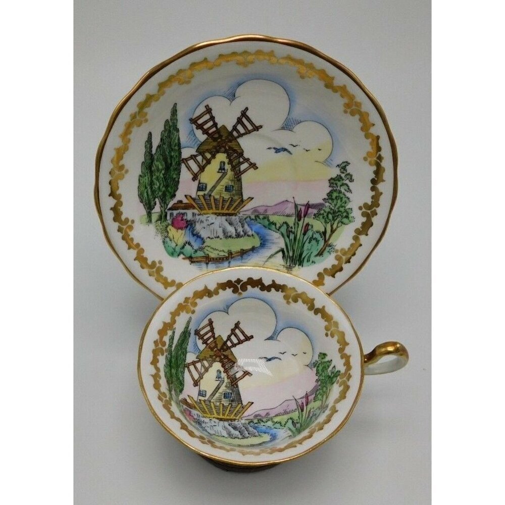 ROYAL CHELSEA 860A MILL TEA CUP AND SAUCER
